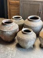 Grote oude stenen kruik pot vaas landelijk stoer waterkruik, Huis en Inrichting, Woonaccessoires | Vazen, Minder dan 50 cm, Nieuw