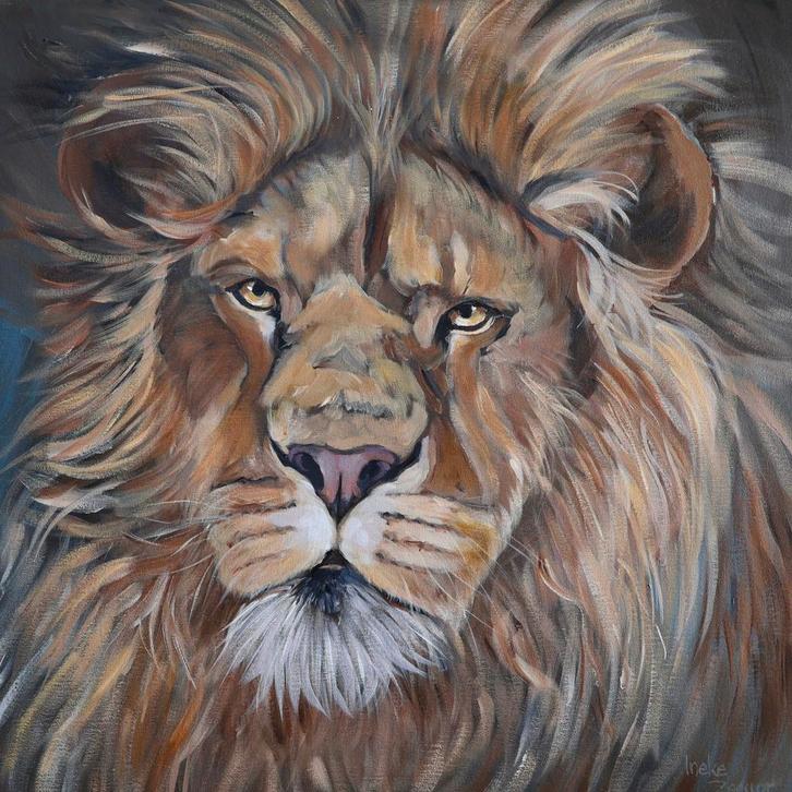 Schilderij leeuw, Antiek en Kunst, Kunst | Schilderijen | Modern, Ophalen of Verzenden