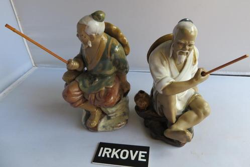 2 BEELDJES MUDMAN SHIWAN * Vissers *, Antiek en Kunst, Kunst | Beelden en Houtsnijwerken, Verzenden