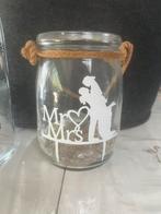 Kandelaar mr mrs trouwdag trouwen cadeau, Ophalen of Verzenden, Nieuw