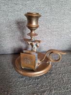 Leuke kandelaar met luciferdoosje- houder, Antiek en Kunst, Ophalen of Verzenden
