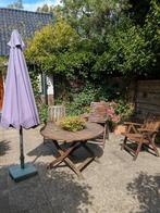 Teakhouten Tuinset - Tafel & 4 Stoelen, Ophalen, 4 zitplaatsen, Gebruikt, Teakhout