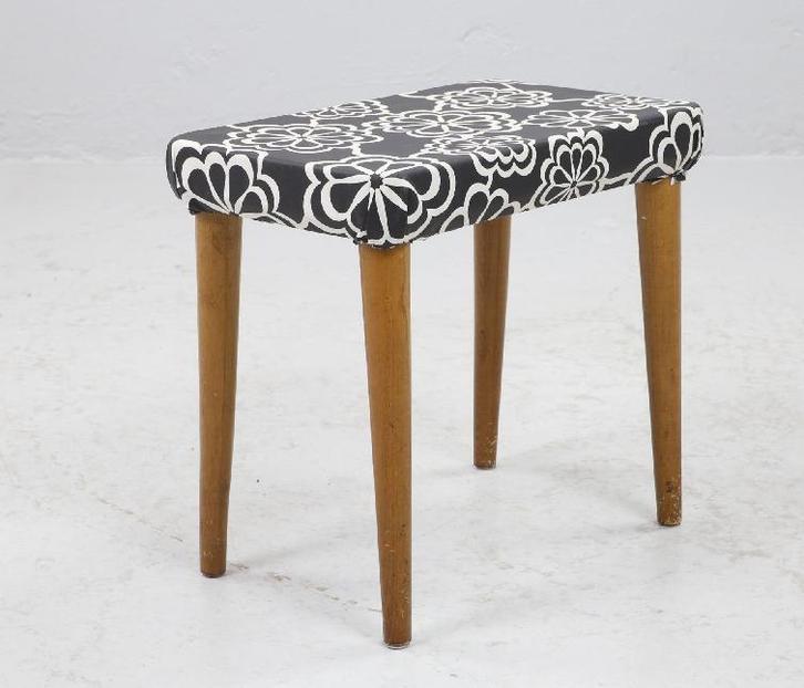 Vintage voetenbankje/kruk, Zweden 1960, Huis en Inrichting, Krukjes, Gebruikt, Hout, Ophalen of Verzenden