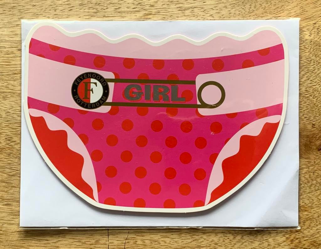 Feyenoord GeboorteKaart (Meisje/Roze), Ophalen of Verzenden