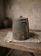 Authentieke houten voorraadpot handgemaakt | Sober Wonen, Ophalen of Verzenden