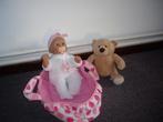 baby anabel interactief met reiswieg en knuffel, Ophalen of Verzenden, Zo goed als nieuw, Babypop