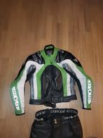 Revit , 2-delig Leren motorpak groen/zwart, Motoren, Kleding | Motorkleding, REV'IT!, Ophalen of Verzenden, Tweedehands, Heren
