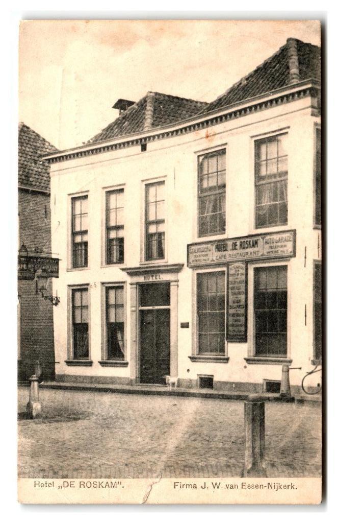 Nijkerk, Hotel "De Roskam" Lees beschrijving, Verzamelen, Ansichtkaarten | Nederland, Gelopen, Gelderland, 1920 tot 1940, Verzenden