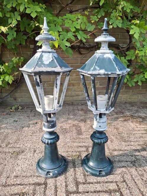 Klassieke buitenlampen staand, Tuin en Terras, Buitenverlichting, Gebruikt, Staande lamp, Aluminium, 50 tot 250 watt, Netvoeding