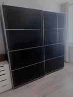 Schuifdeuren Ikea Farvik + rails – optie met kast (200x100), Ophalen, Zo goed als nieuw, Glas, 200 cm of meer