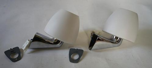 Milan Elea 2x wandlamp satijnglas chroom degelijke kwaliteit, Huis en Inrichting, Lampen | Wandlampen, Nieuw, Glas, Metaal, Overige materialen