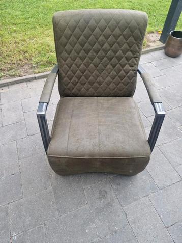 Woonkamer stoel legergroen / staal beschikbaar voor biedingen