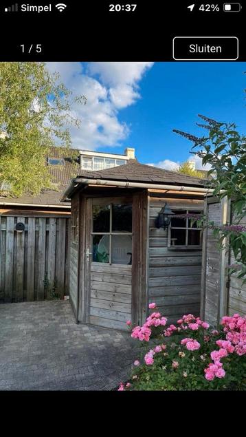 Tuinhuis schuurtje hoekmodel beschikbaar voor biedingen