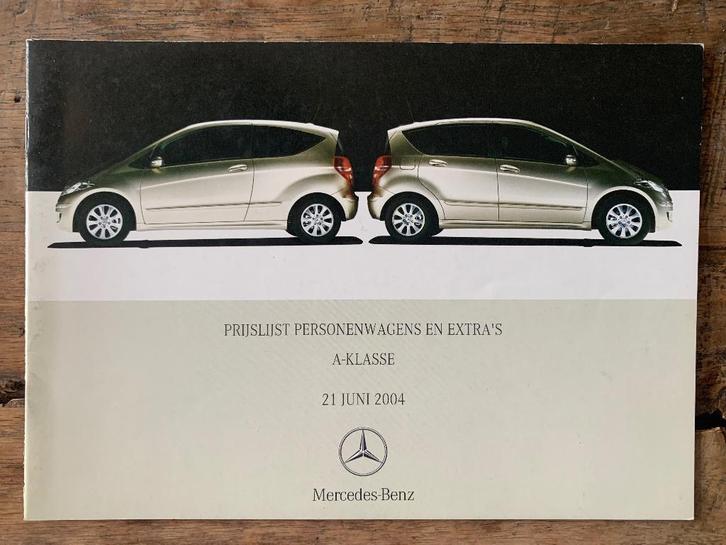 Introductie prijslijst Mercedes-Benz A-klasse W169 2004 NL, Boeken, Auto's | Folders en Tijdschriften, Nieuw, Mercedes, Ophalen of Verzenden