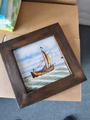 Decoratief Tegeltje met Schip beschikbaar voor biedingen