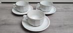 Apilco Porselein Kop en Schotel Set (3), Huis en Inrichting, Keuken | Servies, Gebruikt, Ophalen of Verzenden, Effen, Kop(pen) en/of Schotel(s)