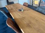 Eiken boomstamtafel 260 x 100 (excl stoelen), Ophalen, 100 tot 150 cm, Eikenhout, 200 cm of meer
