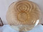Vintage Amber kleur vintage  glazen schaal AMSTERDAM., Antiek en Kunst, Antiek | Glas en Kristal, Ophalen of Verzenden