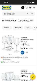 Ikea Storsint Wijnglazen - Set van 6, Ophalen, Glas of Glazen, Effen, Glas