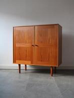 Vintage Deense opbergkast in teak door Denka Møbler, Ophalen, Met deur(en), 100 tot 150 cm, 50 tot 100 cm
