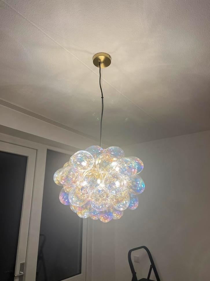Bubbellamp met regenboog glazen, Huis en Inrichting, Lampen | Hanglampen, Nieuw, Minder dan 50 cm, Glas, Ophalen