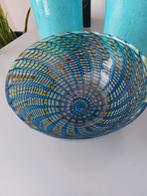 Hele mooie glas schaal/ gesigneerd met nr/ blauw, Antiek en Kunst, Ophalen of Verzenden