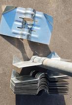 14st schetsplaten gegalvaniseerd voor staanders hekwerk, Ophalen of Verzenden, IJzer, Spijlenhekwerk