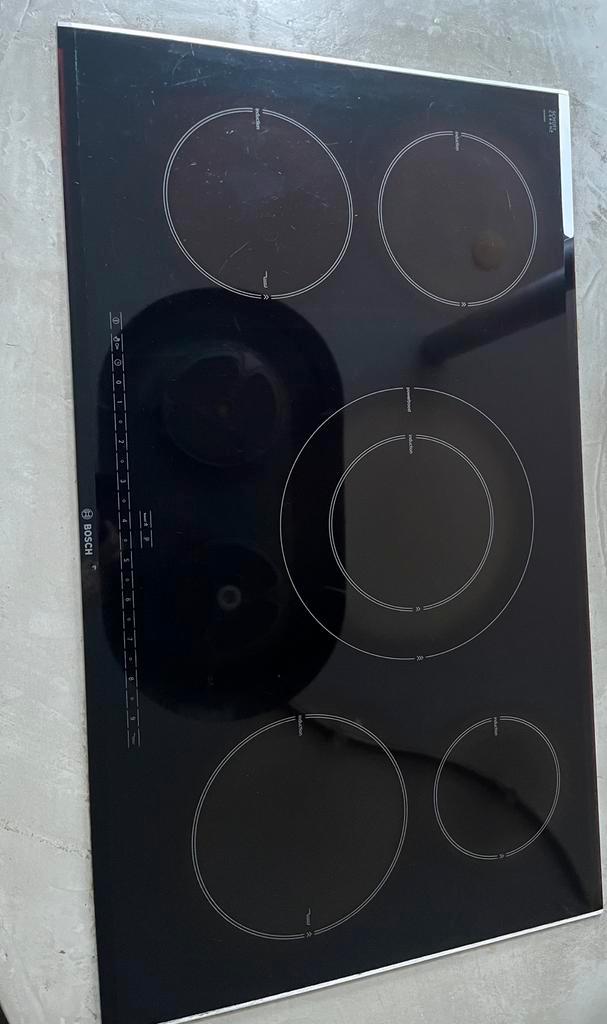 5-pits Bosch kookplaat, Witgoed en Apparatuur, Kookplaten, Zo goed als nieuw, Inbouw, Inductie, 5 kookzones of meer, Ophalen