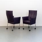 ACTIE!! 50x Montis Chaplin Stoel Paars Leer - Grijs/Wiel, Overige kleuren, Ophalen of Verzenden, Zo goed als nieuw, Metaal
