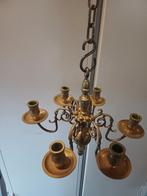 Messing kroonluchter voor 6 kaarsen, Ophalen of Verzenden, Gebruikt, Metaal, Vintage / retro