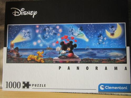 868, legpuzzel DISNEY MICKEY PANORAMA Clementoni 1000 st, Hobby en Vrije tijd, Denksport en Puzzels, Zo goed als nieuw, Legpuzzel