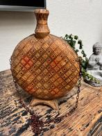 Oosters Arabisch houten handwerk fles kruik decoratie, Huis en Inrichting, Verburgt Vintage, Gebruikt, Ophalen of Verzenden, https://verburgtvintage.nl/#contact