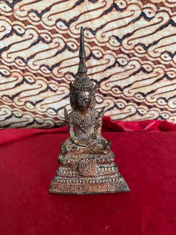 ANTIEK THAIS BRONZEN BOEDDHA BEELDJE (13,5x7,5x3cm) beschikbaar voor biedingen