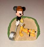 Zeldzaam Disney Klokje - Mickey & Pluto golf, Verzamelen, Ophalen, Goofy of Pluto, Zo goed als nieuw, Beeldje of Figuurtje