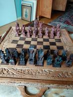 Vintage schaakdoos met schaakstukken koning 10 cm, Hobby en Vrije tijd, Gezelschapsspellen | Bordspellen, Ophalen of Verzenden