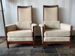 MOETEN NU WEG, twee Giorgetti fauteuils, T.E.A.B!!!, Huis en Inrichting, Fauteuils, Ophalen, Hout, Gebruikt, 75 tot 100 cm
