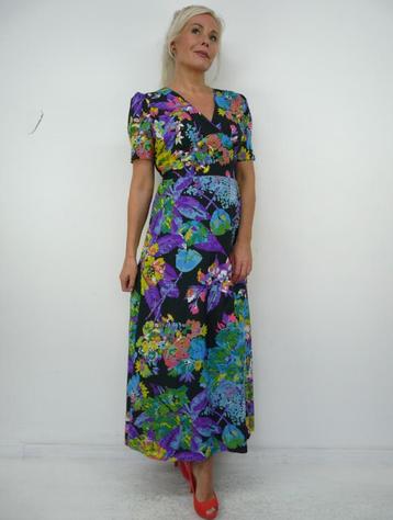 *Abfab Vintage Kleurrijke 70's Maxi Jurk 42* beschikbaar voor biedingen