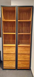 2x hoge kast, Huis en Inrichting, Kasten | Kledingkasten, Ophalen, Modern teak, 200 cm of meer, Teakhout