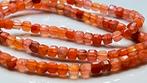 Agaat, oranje facet 3 mm kubus kralen, Ophalen of Verzenden, Zo goed als nieuw, Kraal