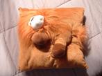 MOOI KNUFFELKUSSEN LEEUW VELOURS BRUIN MET WITTE SNUIT, Verzenden, Nieuw, Overige typen