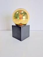 Vintage Philips tafellamp spiegelbol bol Space age '70 goud, Minder dan 50 cm, Gebruikt, Vintage, Ophalen of Verzenden