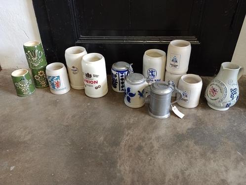 Verzameling bierpullen, wijnbekers en een wijnkan, Verzamelen, Biermerken, Gebruikt, Pul(len), Overige merken, Ophalen of Verzenden