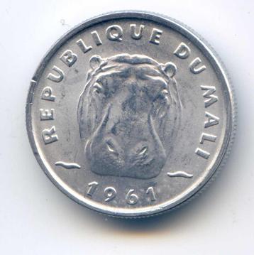 Nijlpaard 5 Francs 1961 UNC Lastiger om te vinden beschikbaar voor biedingen