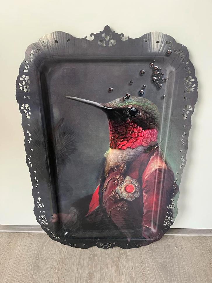 Decoratief Dienblad met Kolibrie Print, Huis en Inrichting, Woonaccessoires | Dienbladen, Zo goed als nieuw, Overige materialen