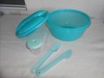 Tupperware fris op weg saladebak 1,5L Blauw NIEUW, Ophalen of Verzenden, Nieuw, Blauw, Overige typen