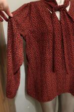 prachtige bruine blouse met zwarte print maat L, Maat 38/40 (M), Bruin, Ophalen of Verzenden, Zo goed als nieuw