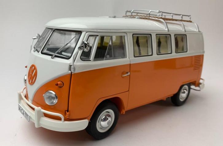 Schuco / Minimax 1:18 Volkswagen T1 Campingbus, oranje-wit, Hobby en Vrije tijd, Modelauto's | 1:18, Nieuw, Auto, Overige merken