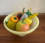 Glazen fruitschaal antiek appel peer fruit glas kunst, Ophalen, Zo goed als nieuw, Rond, Glas