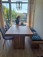Teakhouten eettafel set met bank, Ophalen, Teakhout, 50 tot 100 cm, Zo goed als nieuw