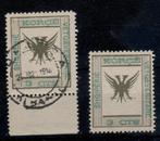 A107B) 1918 Albanie lokaal Koicha 2x, Ophalen of Verzenden, Overige landen, Gestempeld